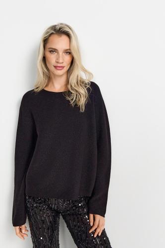 Seamless shiny boat neck Grau XS