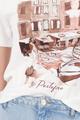 T-Shirt mit City-Print 38 - Cream