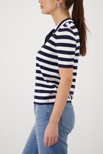 Polo-Pullover mit Streifen 36 - Marine Ringel