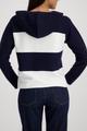 Strickpullover mit Schmuckemblem 38 - Marine Ringel