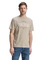 T-Shirt mit Logo-Print M Regular Fit - Cashew Beige