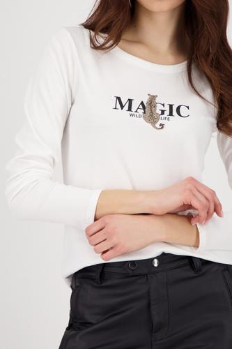 Langarmshirt mit Leopardenmuster 38 - Off-white