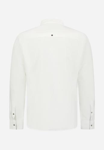 Shirt With Linen Granddad M Regular Fit - White