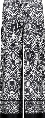 Palazzo-Hose mit Ornament-Muster 42 - Schwarz Gemustert