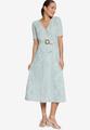 Midikleid mit Blumen-Stickerei 36 - Blue/cream