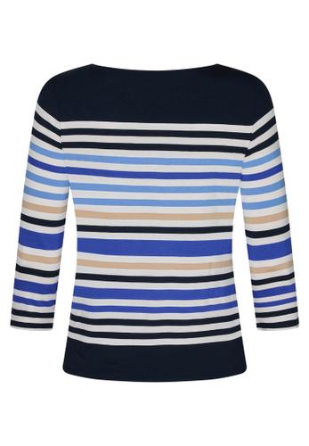 Basic Shirt 44 Tailliert - Dunkelblau/Weiß