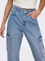 ONLRILEY HW STR CARGO DNM PIM875 NOOS 29/32 Gerade geschnitten - Light Blue Denim