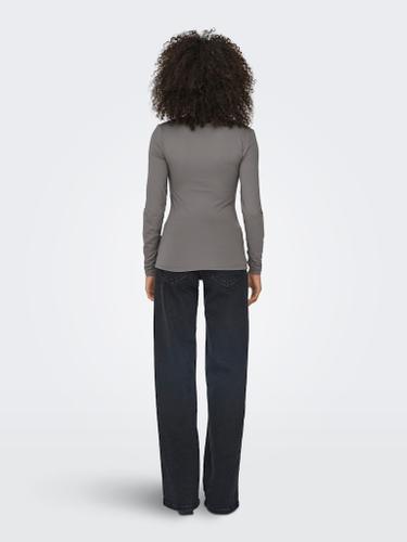 ONLEA L/S 2-WAY DEEP NECK TOP JRS N
