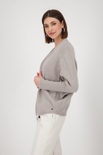Stricküberwurf mit Pailletten 42 - Greige