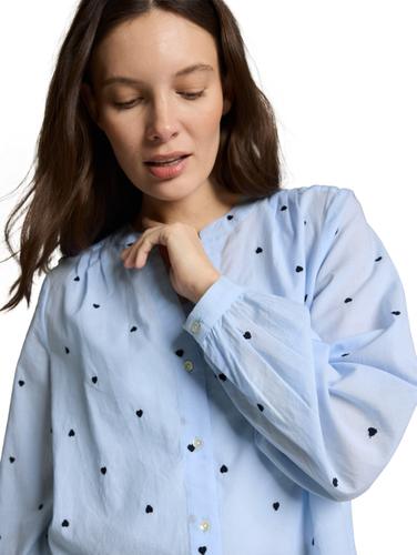 Bluse mit Herz-Stickerei 40 Regular Fit - Blue Heart Design