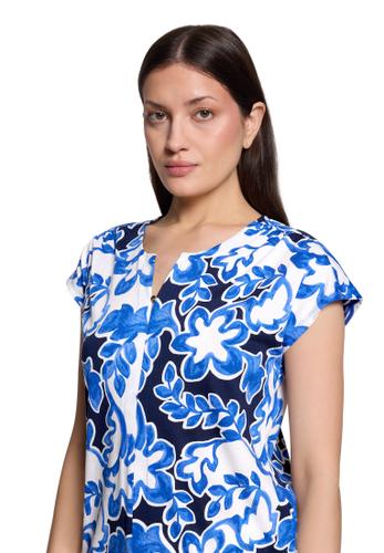 Blusenshirt S Lässig - Weiß/dunkelblau