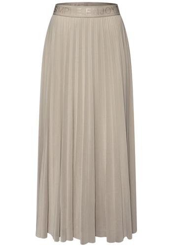 Midi-Rock aus Mesh in Plisséestruktur 36 - Timeless Beige