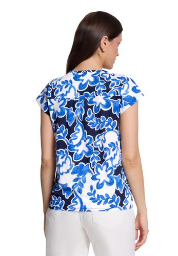 Blusenshirt S Lässig - Weiß/dunkelblau