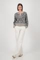 Strickjacke mit Leopardenmuster 42 - Greige Gemustert