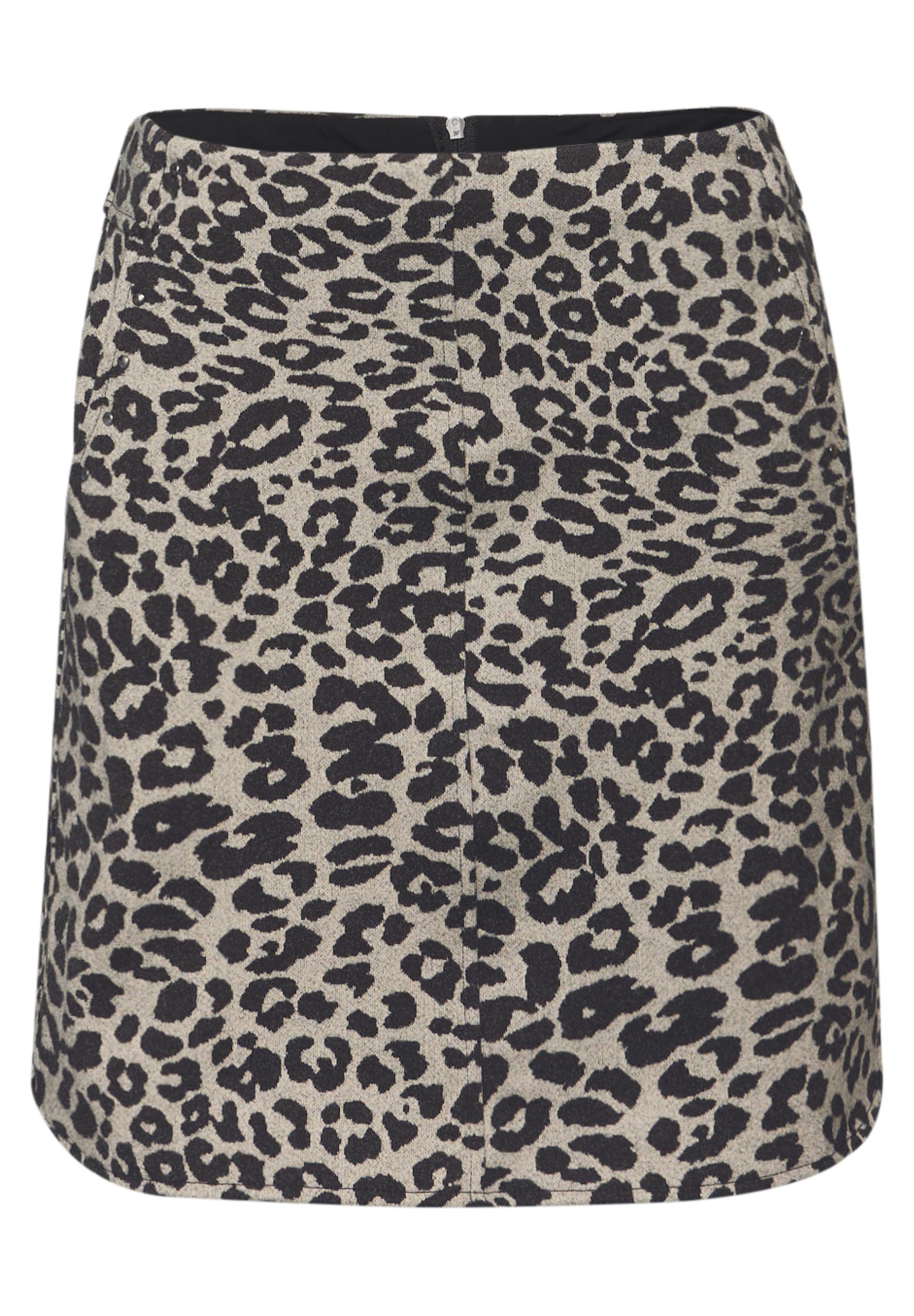 Rock in Wolloptik mit Nieten 42 - Soft Beige