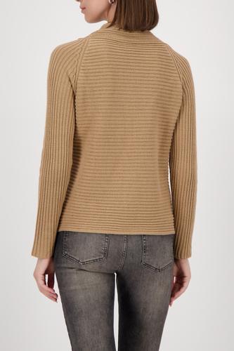 Strickpullover mit Stehkragen 46 - Cognac