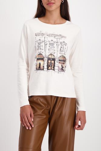 Langarmshirt mit City-Druck 46 - Almond
