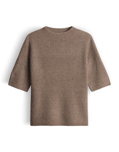 Rippstrickpullover "Pedgi" - Braun / 38