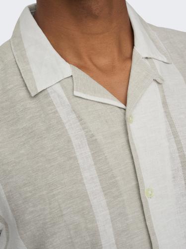 ONSCAIDEN LIFE STRIPE RES LINENBLENDNOOS S Normal geschnitten - Vintage Khaki