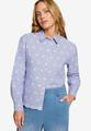 Bluse mit Streifen und Stickerei 38 - Bluewhite