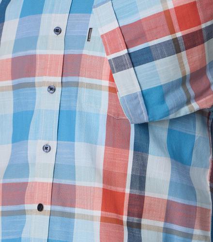 Freizeithemd Kurzarm L Casual Fit - Türkis