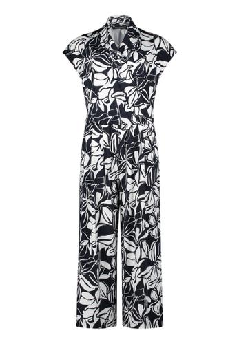 Jumpsuit 44 Figurumspielend - Dunkelblau/Weiß