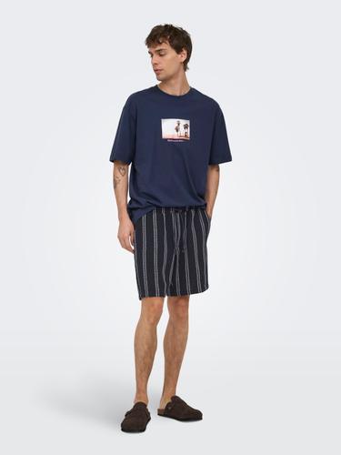 ONSTREV LIFE REG STRU STRIPE SHORTS NOOS L Normal geschnitten - Dark Navy