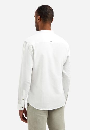 Shirt With Linen Granddad M Regular Fit - White