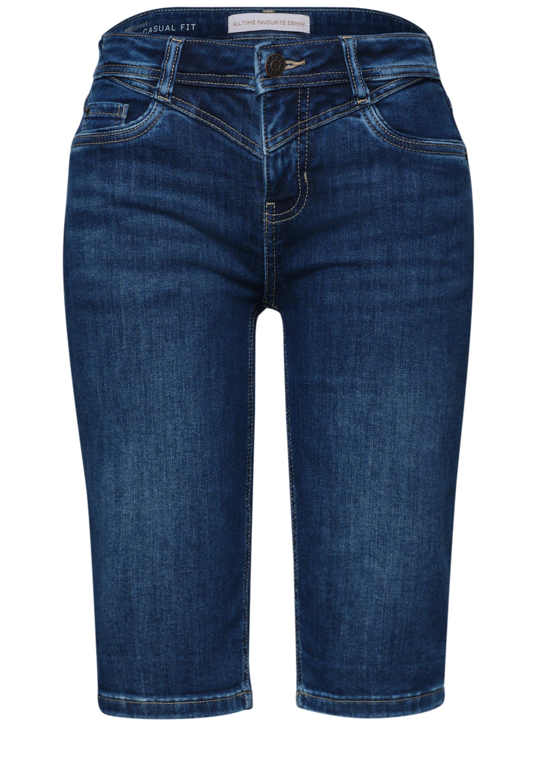 Slim Leg Bermuda mit Turn-Up-Detail 31 - Dark Blue Authentic Wash
