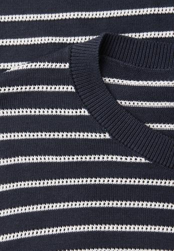 Kurzarm Pullover mit Streifenmuster 44 - Shadowed Navy