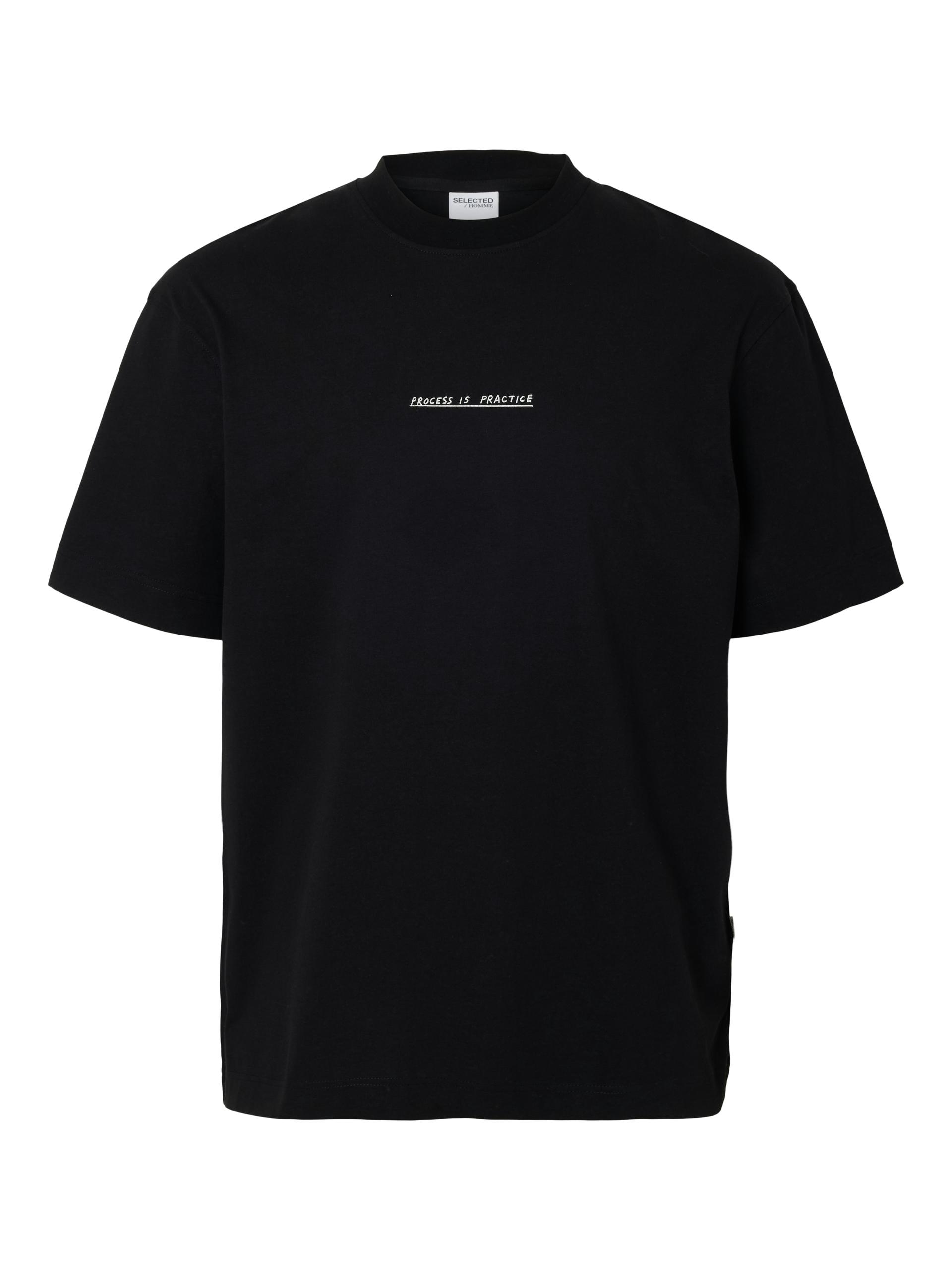 SLHRELAXNIC LICENSE SS O-NECK TEE L Locker geschnitten - Black