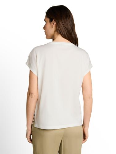 T-Shirt im Material-Mix