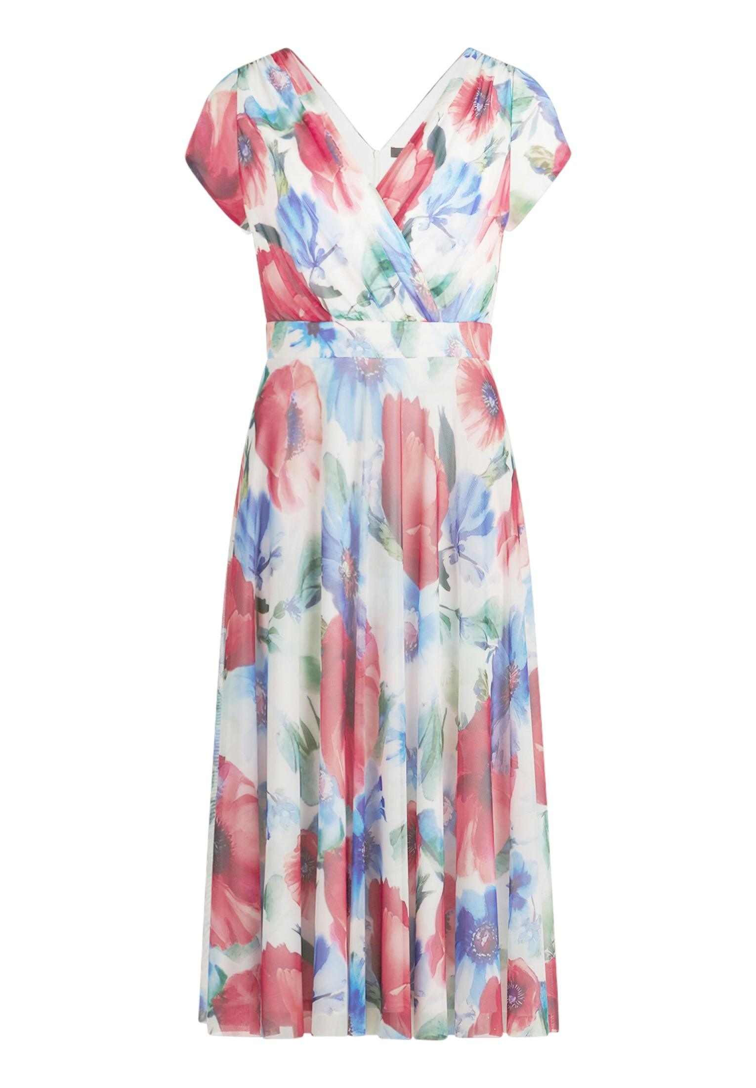 Cocktailkleid 44 Ausgestellt - Blau/Rot