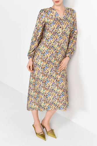 Kleid mit V-Ausschnitt - Bunt / 38