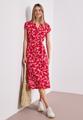 Midi-Kleid mit Split Neck und Print