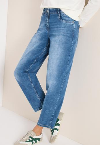 High Waist Barrel Leg Jeans im Loose Fit 34/28 - Mid Blue Wash