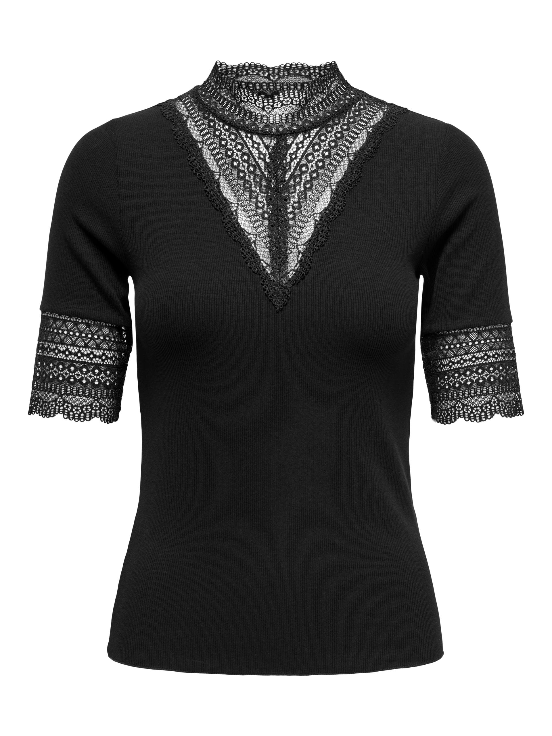 ONLTILDE HIGHNECK S/S TOP JRS NOOS S Enger Schnitt - Black