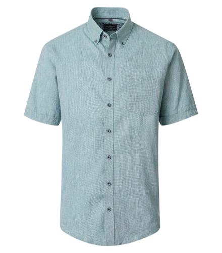Leinenhemd kurzarm 3XL Comfort Fit - Grün