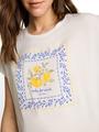 T-Shirt im Material-Mix