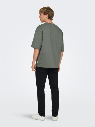 ONSMILLENIUM OVZ SS TEE NOOS L Locker geschnitten - Castor Gray