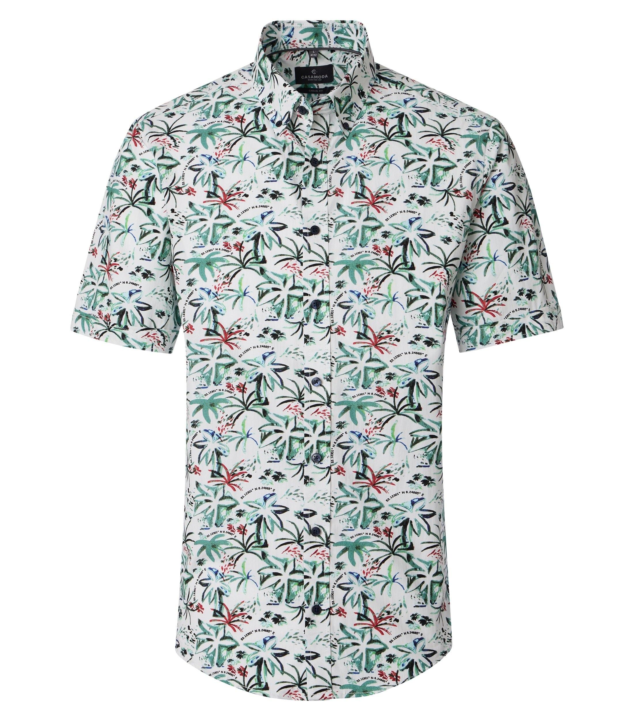 Freizeithemd Kurzarm XL Casual Fit - Grün