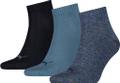 PUMA Plain Quarter-Socken 3er-Pack 35-38 in Grau