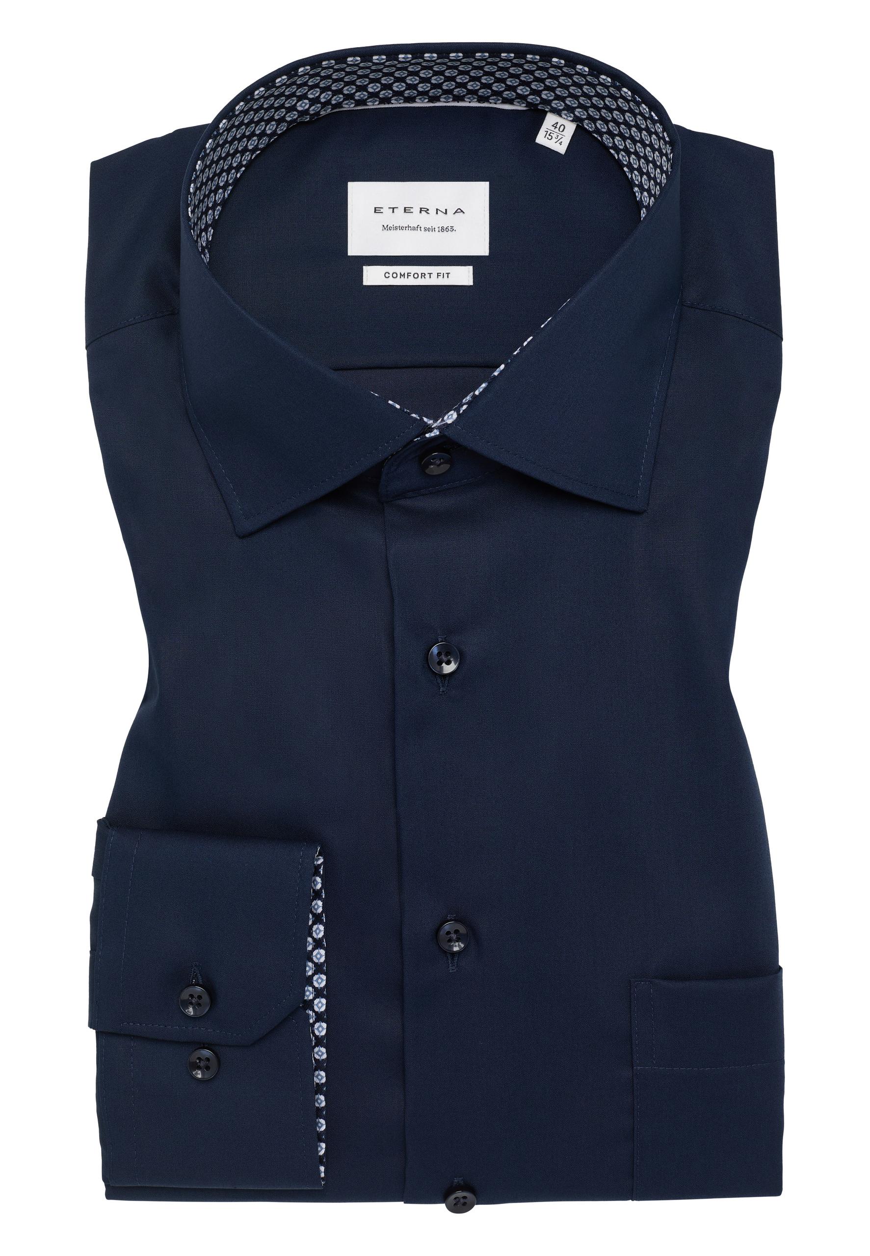 Dynamic Cotton Popeline Langarm 50/Langarm - 65cm COMFORT FIT - Navy