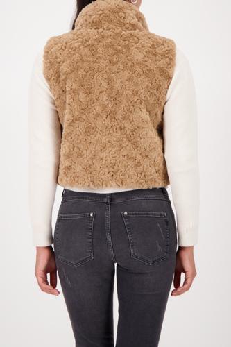 Cropped-Weste mit Taschen 36 - Cognac