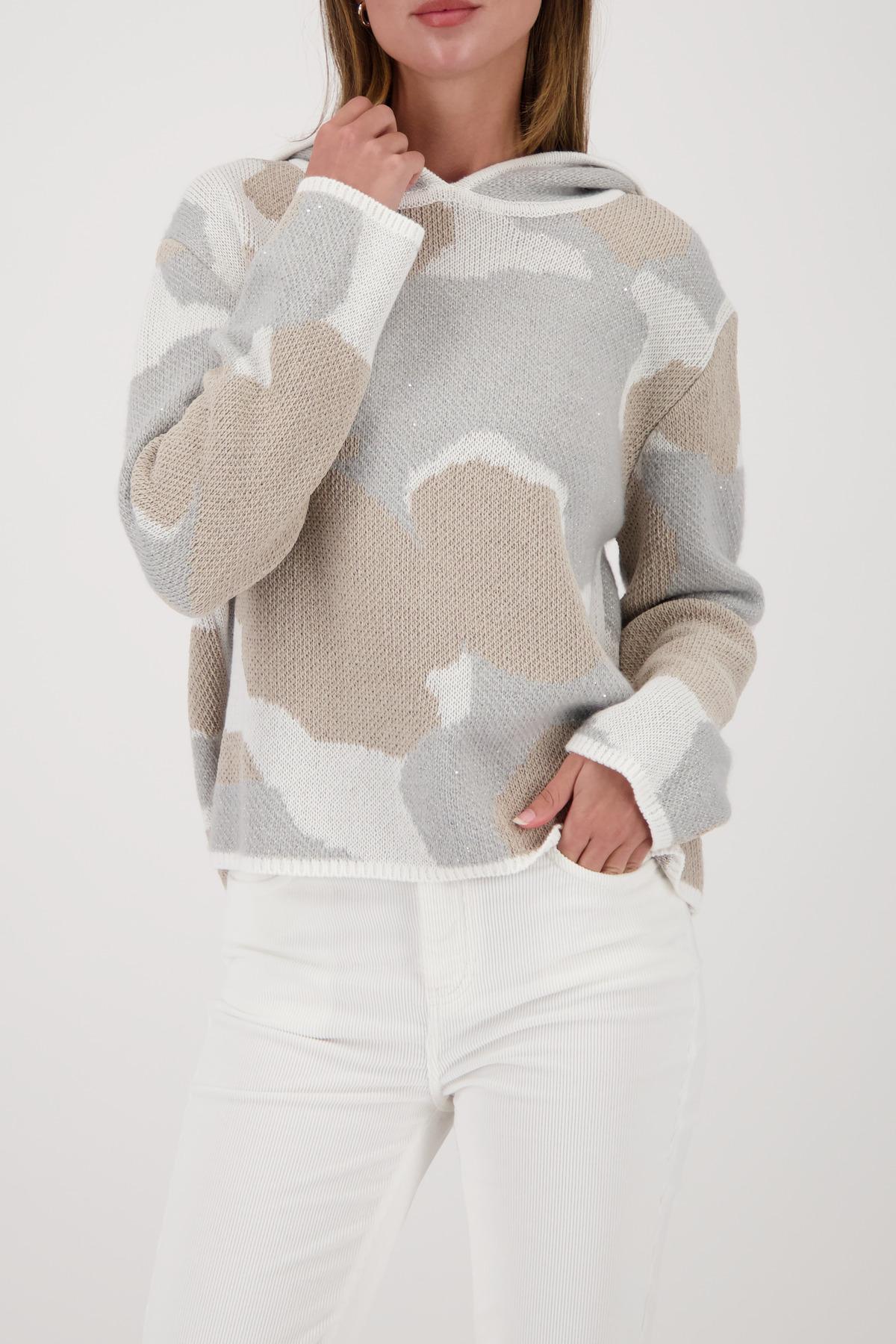 Strickpullover mit Wolkenmuster 36 - Lattemacchiato Gemustert