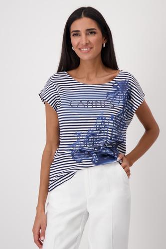 Gestreiftes T-Shirt mit Print 36 - Navy Blue Ringel