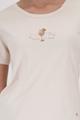 T-Shirt mit Strasssteinen 46 - Champagne Beige