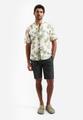 Shirt Short Sleeve Allover Printed With Linen L Regular Fit - Green