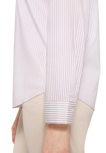 Hemdbluse 46 Gerade - White/Taupe
