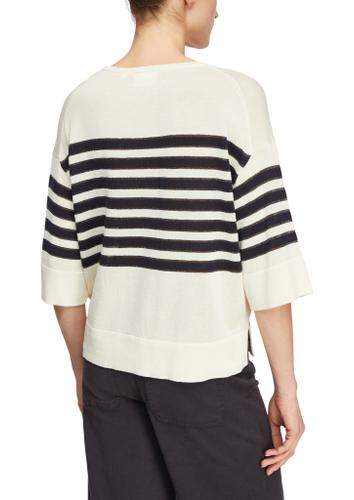 Strickpullover M - Creme|schwarz